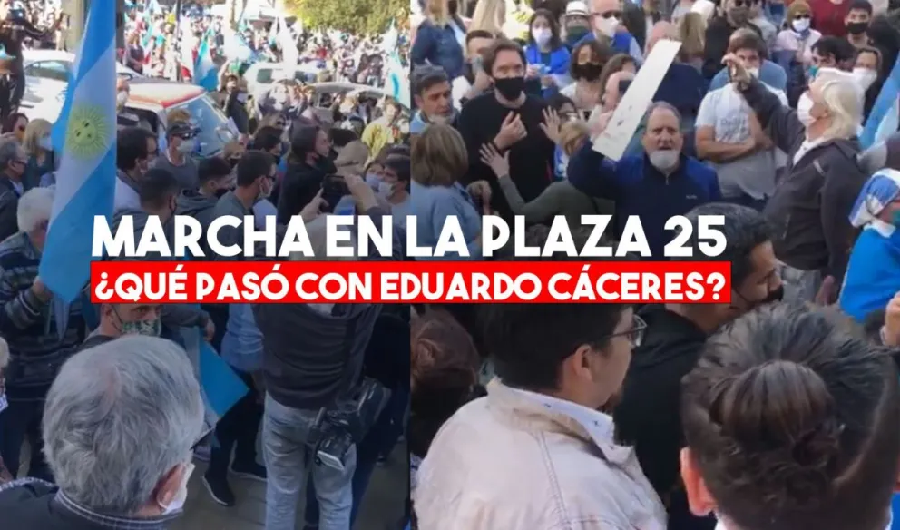 "¡Que se vaya!" el repudio a Eduardo Cáceres en la marcha en San Juan