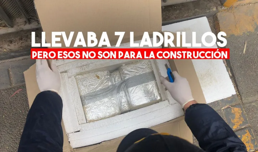 En una caja llevaba 13 kilos de marihuana y fue detenida