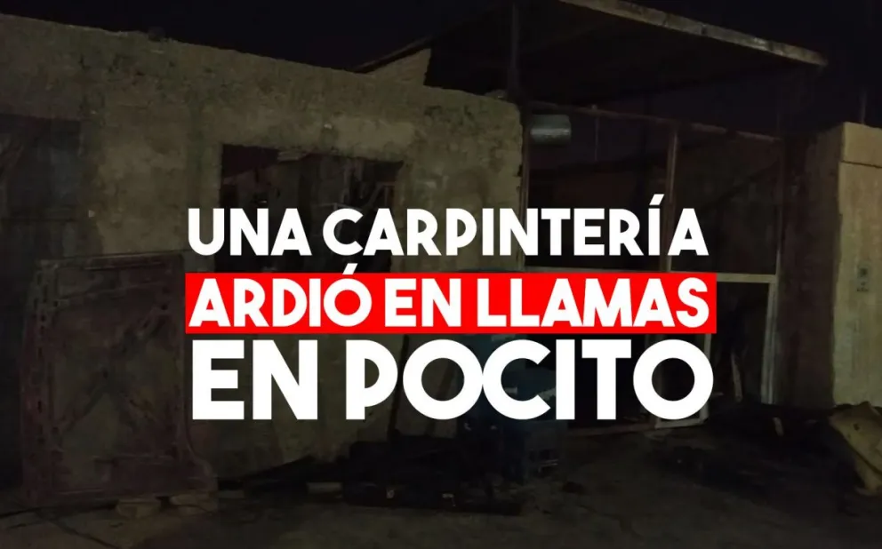 El fuego consumió una carpintería en Pocito