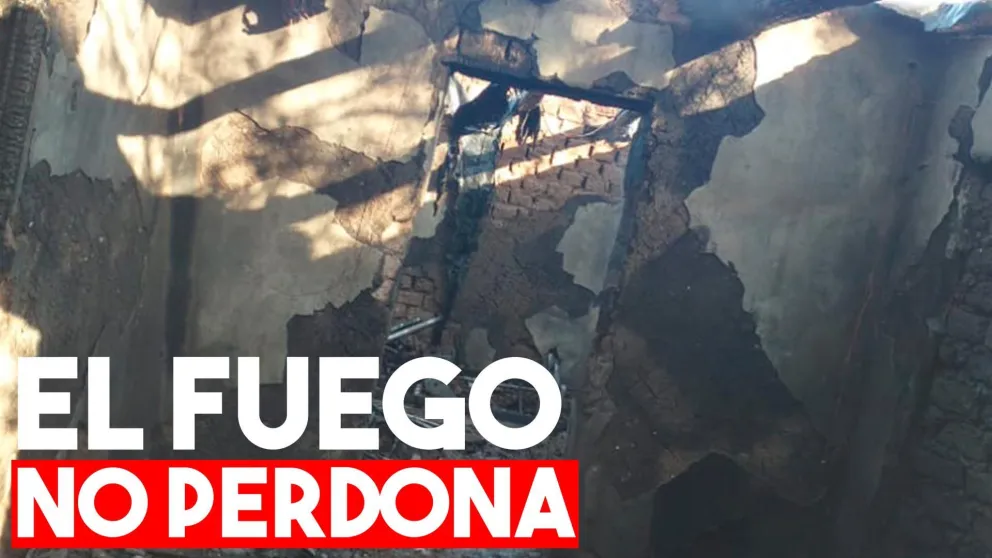 Un incendio consumió casi por completo una vivienda en Pocito.