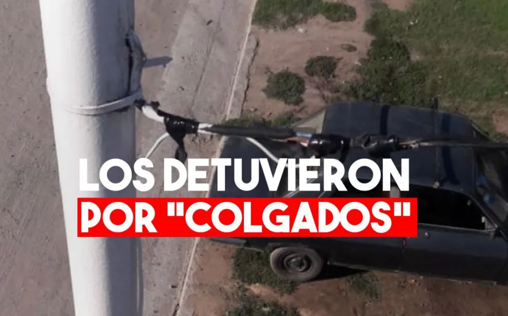 Los detuvieron queriéndo "colgarse" de la luz