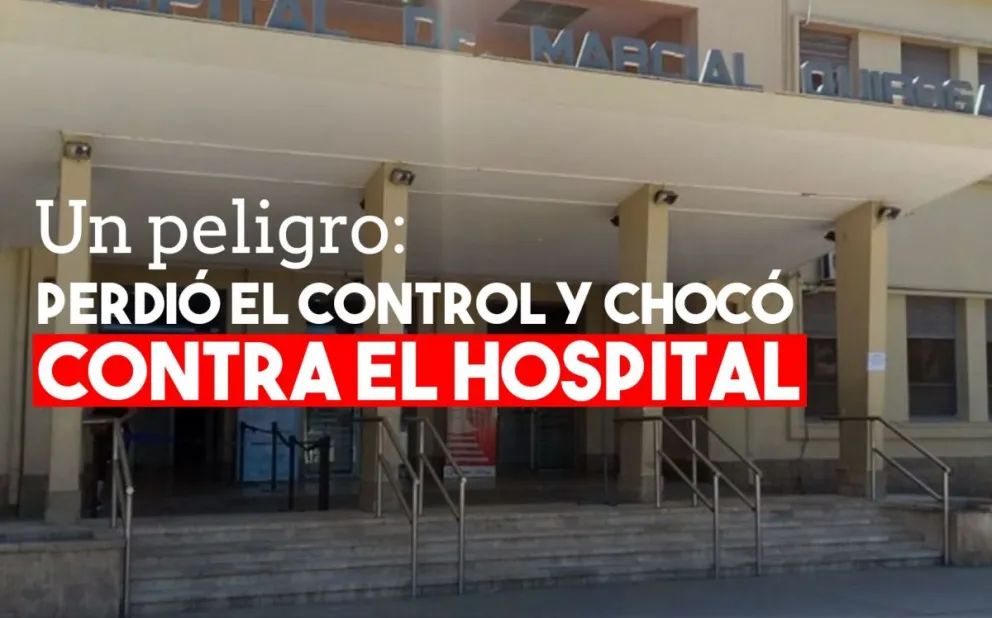 Un peligro: un auto chocó contra el portón del Marcial Quiroga