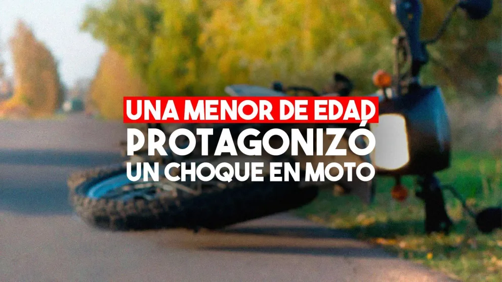 Una menor de edad chocó con su moto contra una camioneta