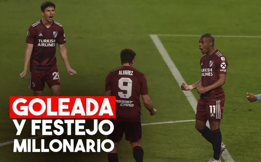 River le ganó 6 a 0 a Binacional de Perú y se afianza en la Copa Libertadores