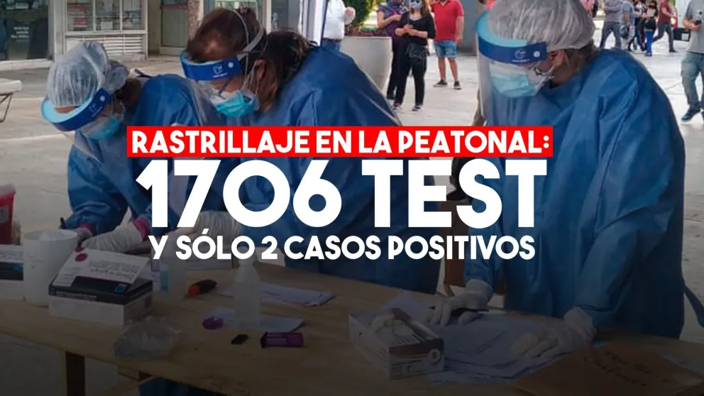 Detectaron sólo dos casos positivos de los testeos masivos en la peatonal