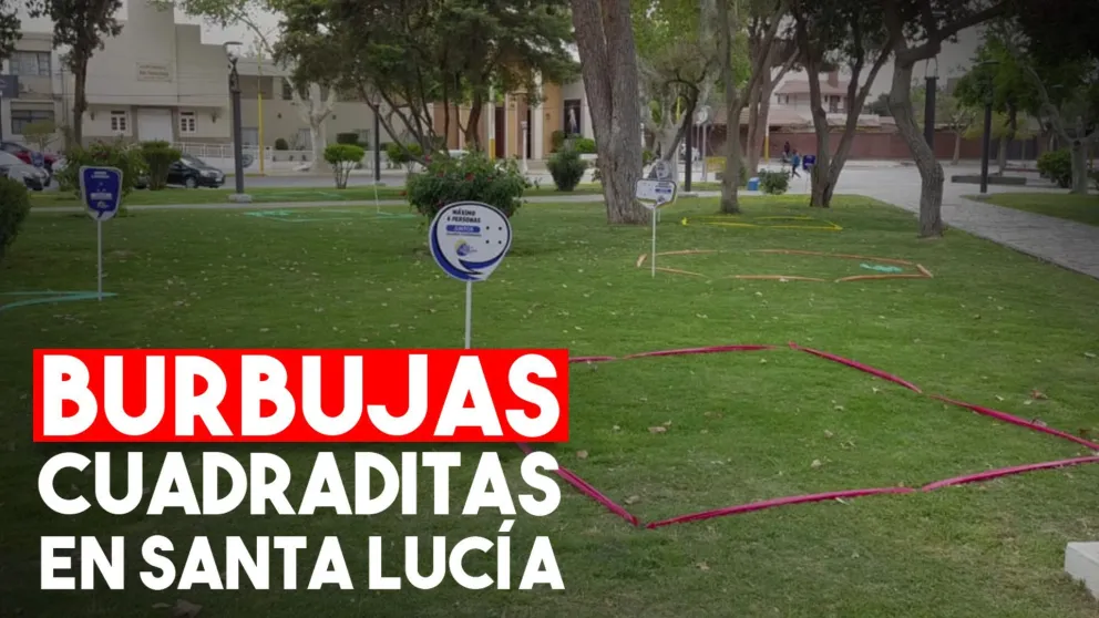 En Santa Lucía delimitaron los espacios seguros con cintas