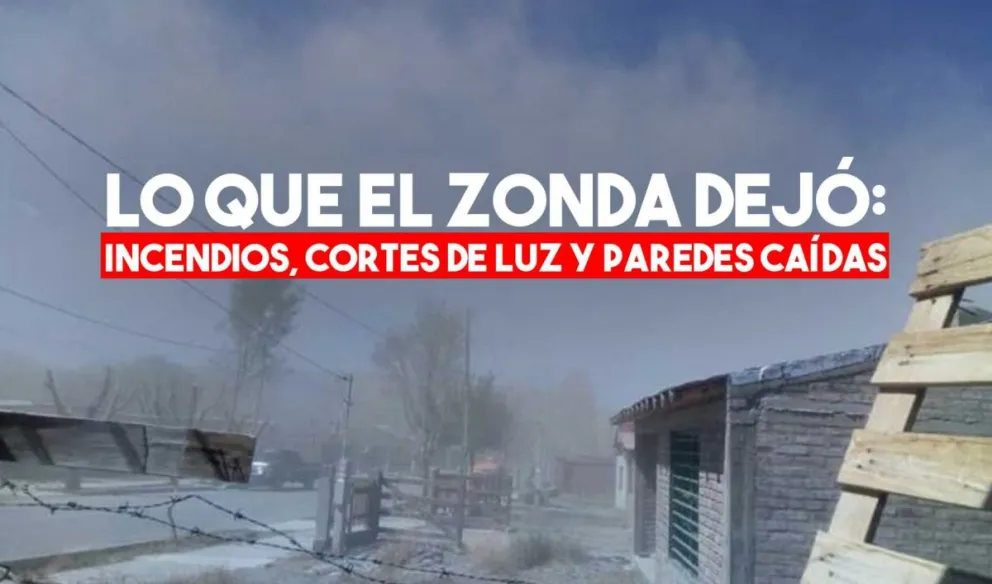 El viento Zonda hizo estragos en Sarmiento e Iglesia