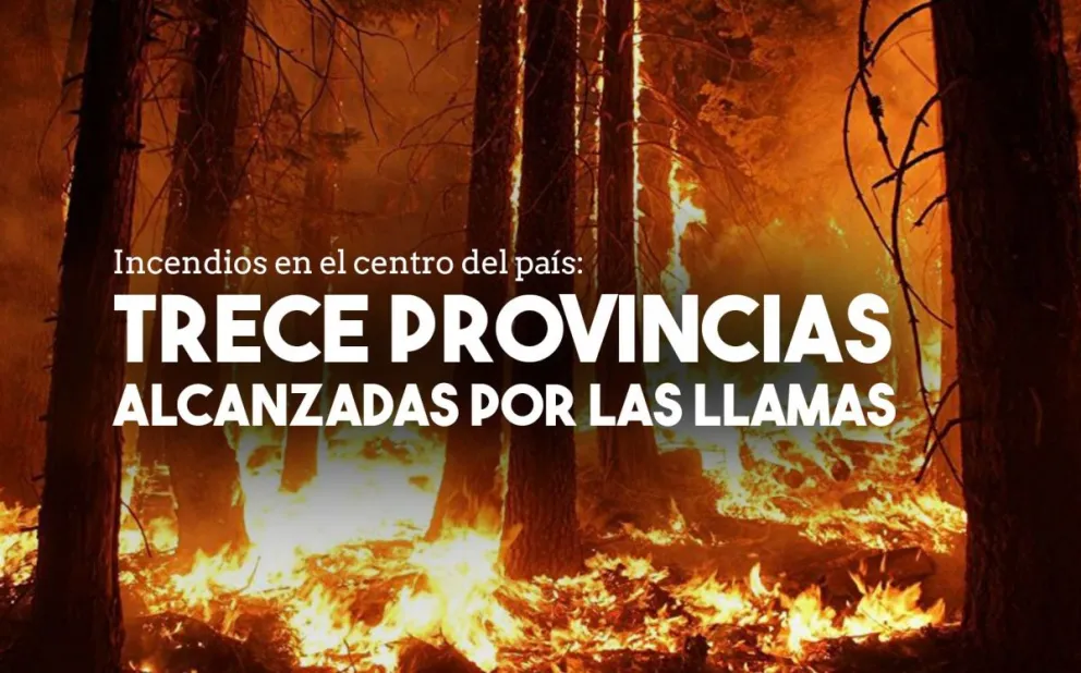 Los incendios ya afectaron a 13 provincias