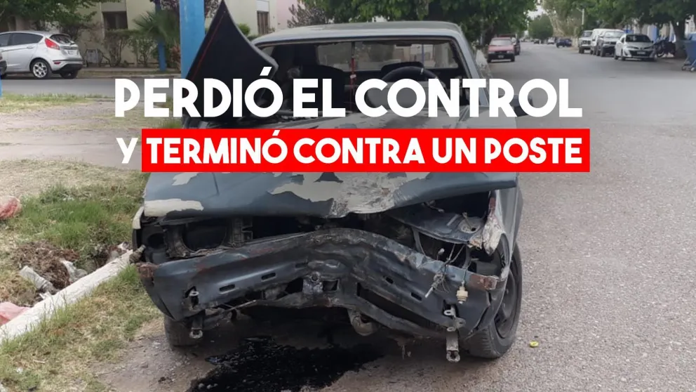 Chocó contra un poste y tuvo que ser trasladado al Rawson