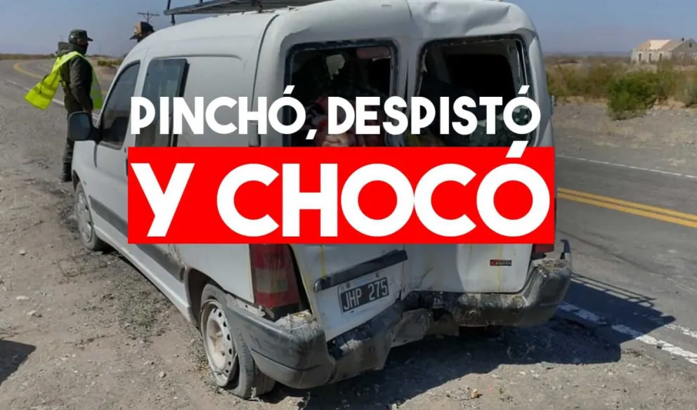 Iban a Jáchal pero pincharon, perdieron el control de la camioneta y chocaron