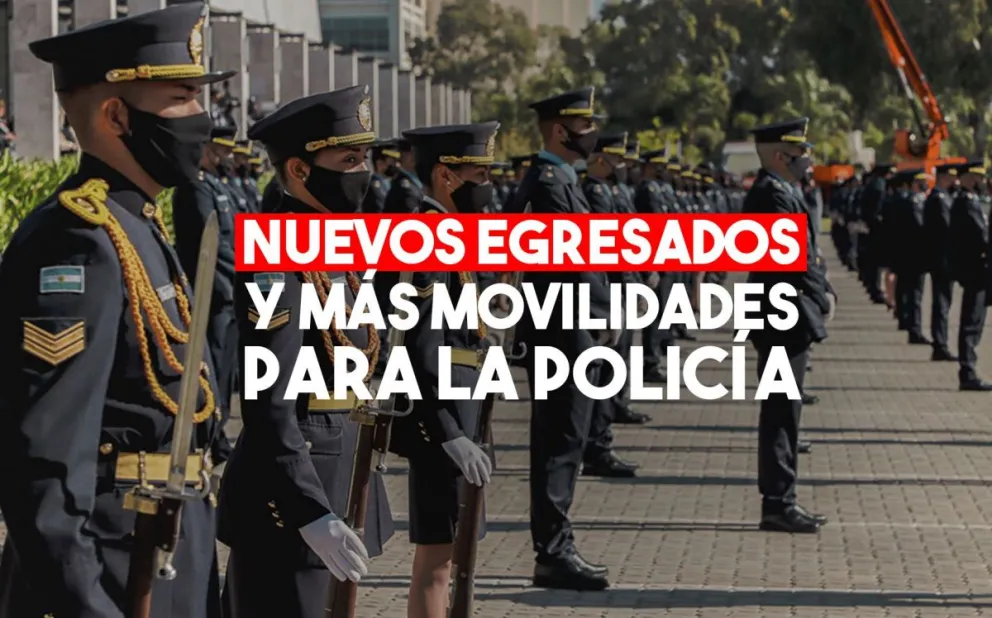 Presentaron a los nuevos egresados de la policía y entregaron 91 movilidades para la fuerza de seguridad
