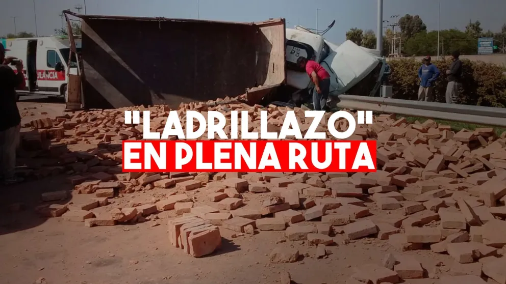 Un camión cargado de ladrillos volcó en la ruta