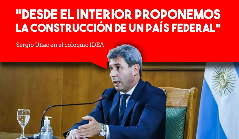 Uñac expuso en el Coloquio de IDEA y profundizó sobre la federalización del país