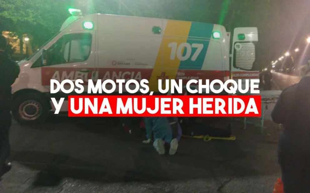 Un choque entre dos motos dejó a una mujer con heridas