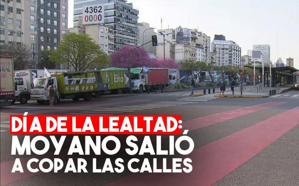 Por el Día de la Lealtad, Moyano realizó una caravana por la 9 de Julio