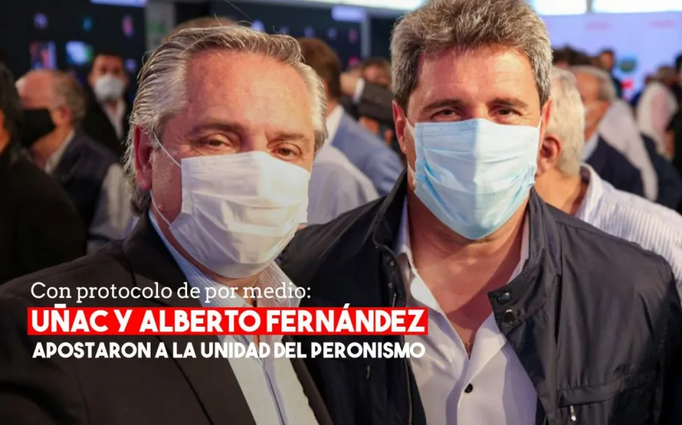 Uñac felicitó a Fernández en el acto por el Día de la Lealtad