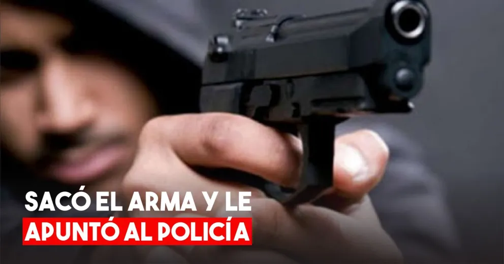 Le apuntó con un arma a un policía y huyó