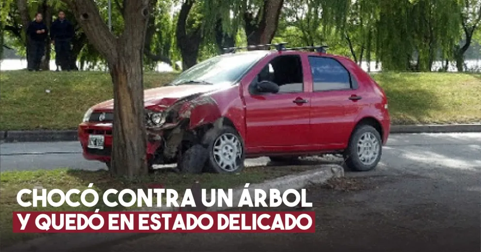 Un joven perdió el control en la Circunvalación y chocó contra un árbol