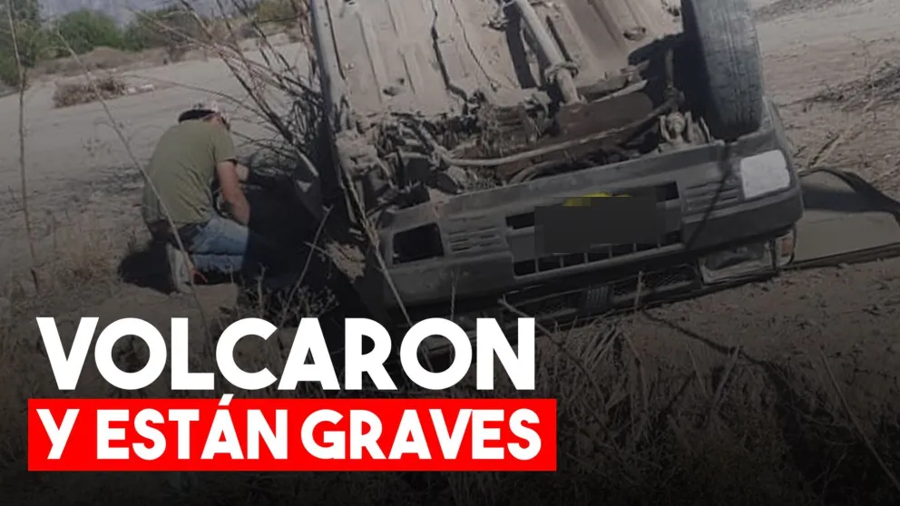 San Martín: iban en camioneta y volcaron, dos de los tres están graves