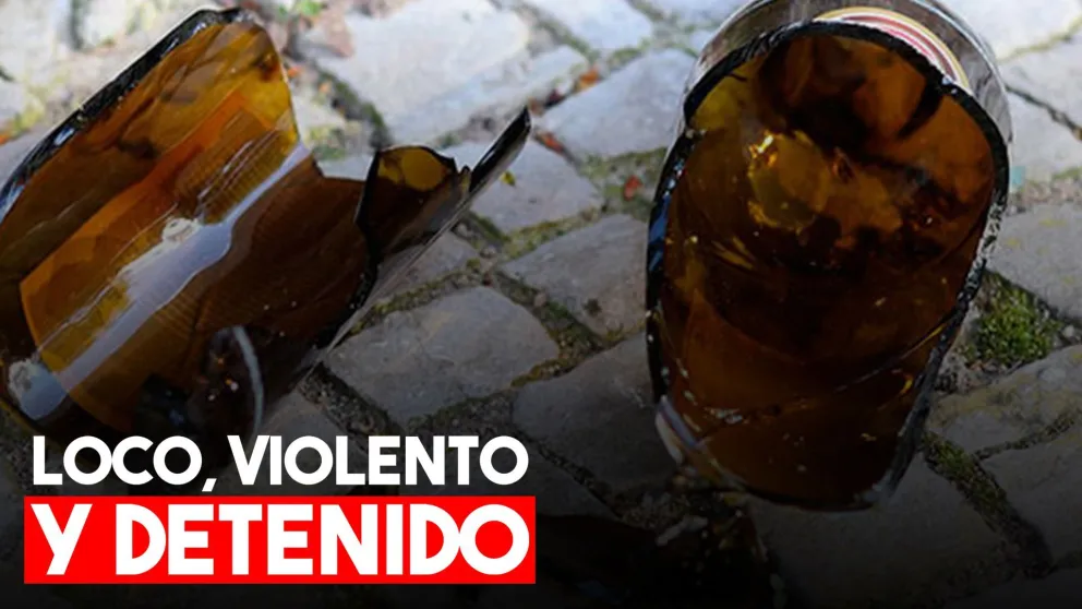 Se puso violento y le rompió una botella en el brazo a su pareja