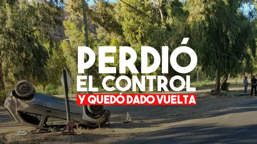 Perdió el control y se dio vuelta en el Jardín de los Poetas