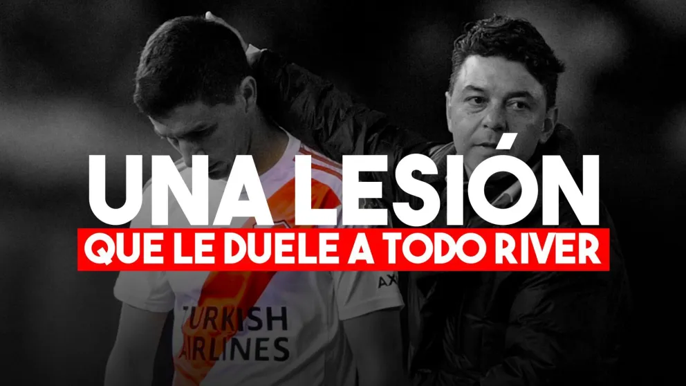 Nacho Fernández sufrió un desgarro y podría perderse el próximo partido de River por la Libertadores