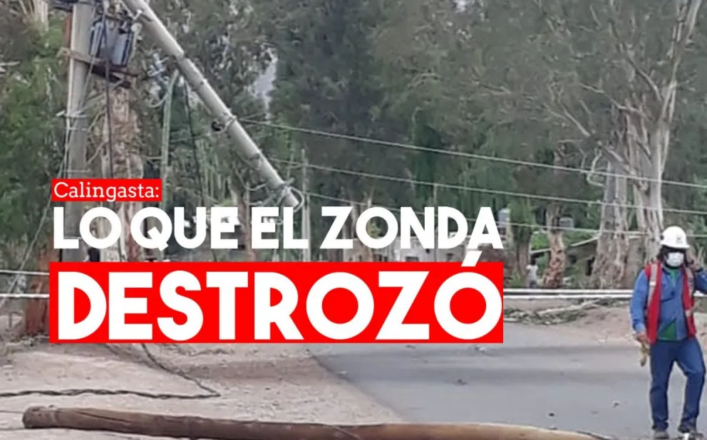 Un fuerte viento zonda causó destrozos en Calingasta