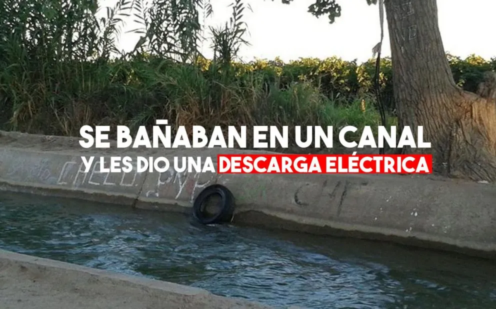 Recibieron una descarga eléctrica mientras se bañaban en un canal y están graves