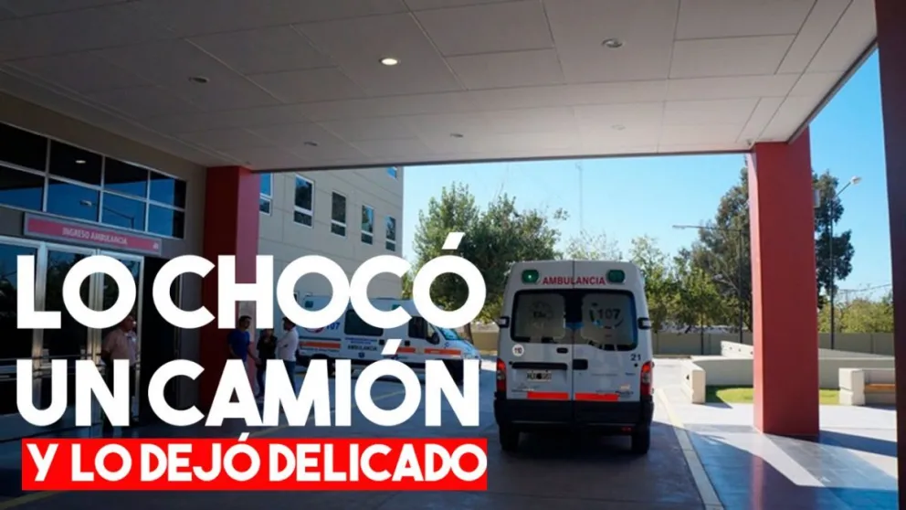 Un peatón fue atropellado por un camión y sufrió serias heridas