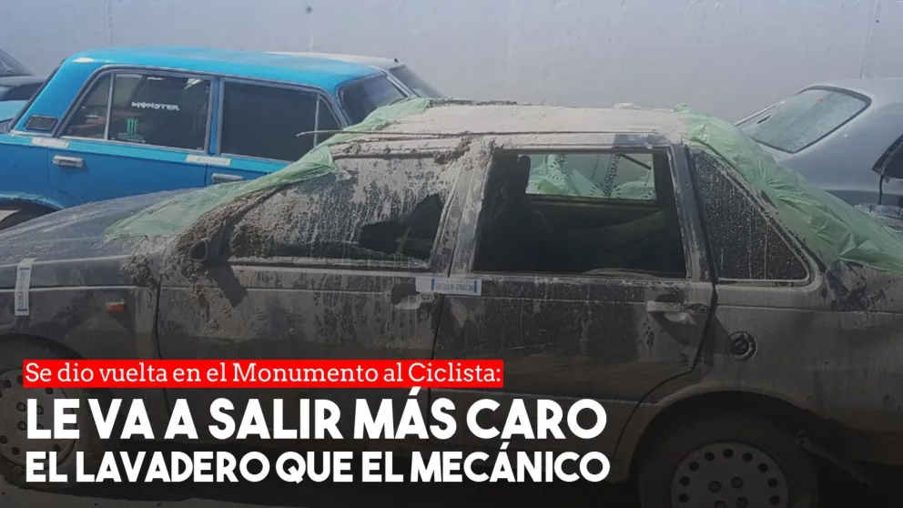Un conductor se dio vuelta en el Monumento al Ciclista