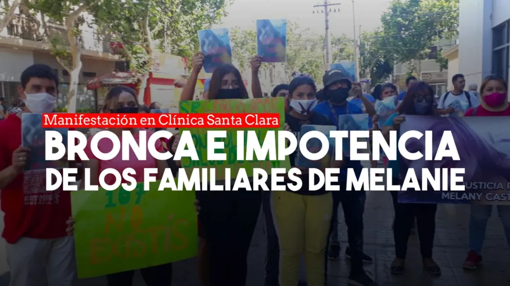 Familiares de Melanie pidieron justicia: momentos de tensión en las puertas de Clínica Santa Clara