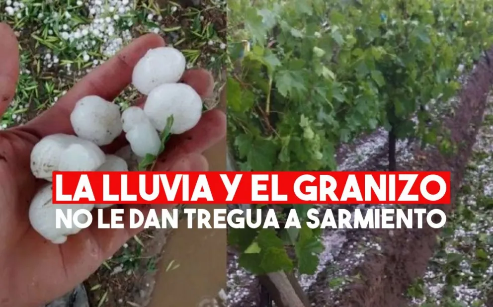 El granizo volvió a castigar a Sarmiento