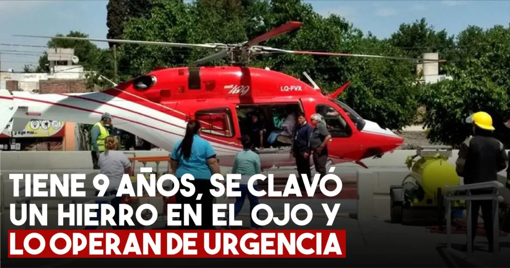 Un niño de nueve años bajó de un árbol y se clavó un hierro en el ojo, será operado