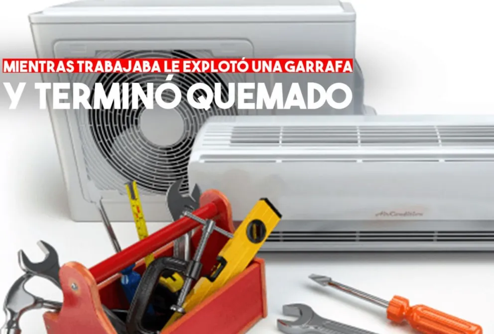 Valle Fértil: a un trabajador le explotó un cilindro de gas refrigerante y sufrió quemaduras