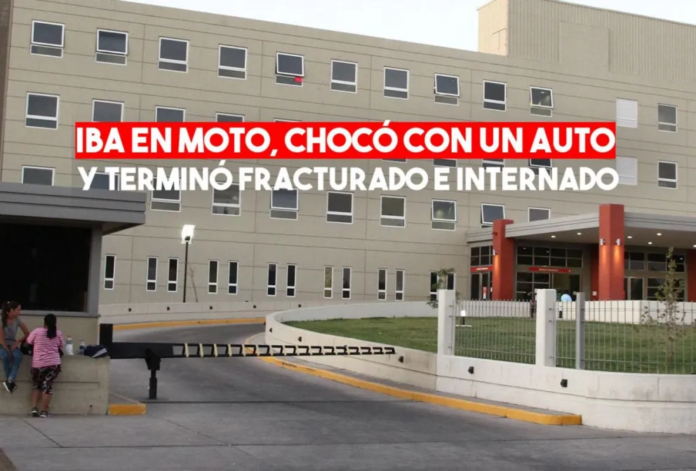 Un motociclista de 15 años terminó fracturado tras impactar con un auto