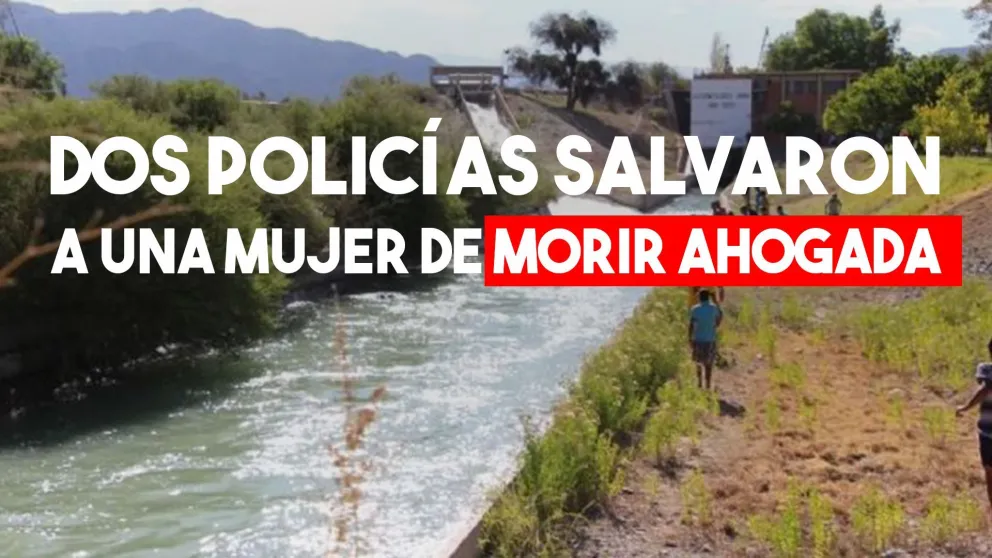 Una mujer trató de suicidarse en un canal y dos policías la salvaron
