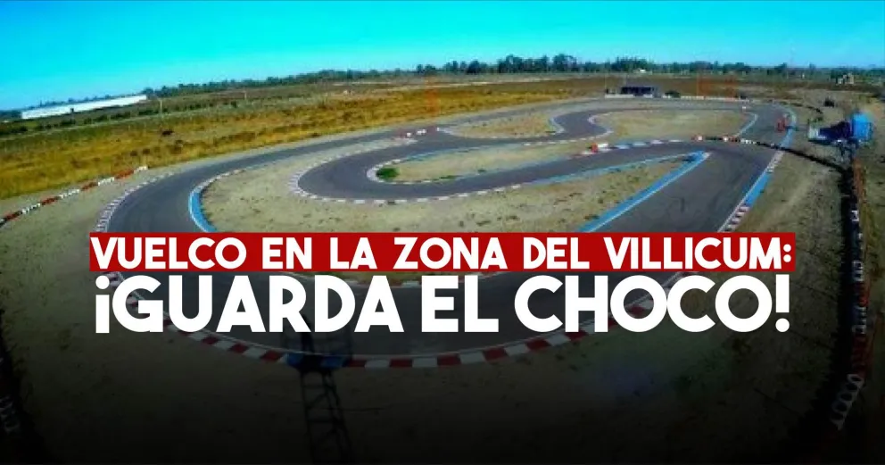 Un auto volcó frente al Villicum