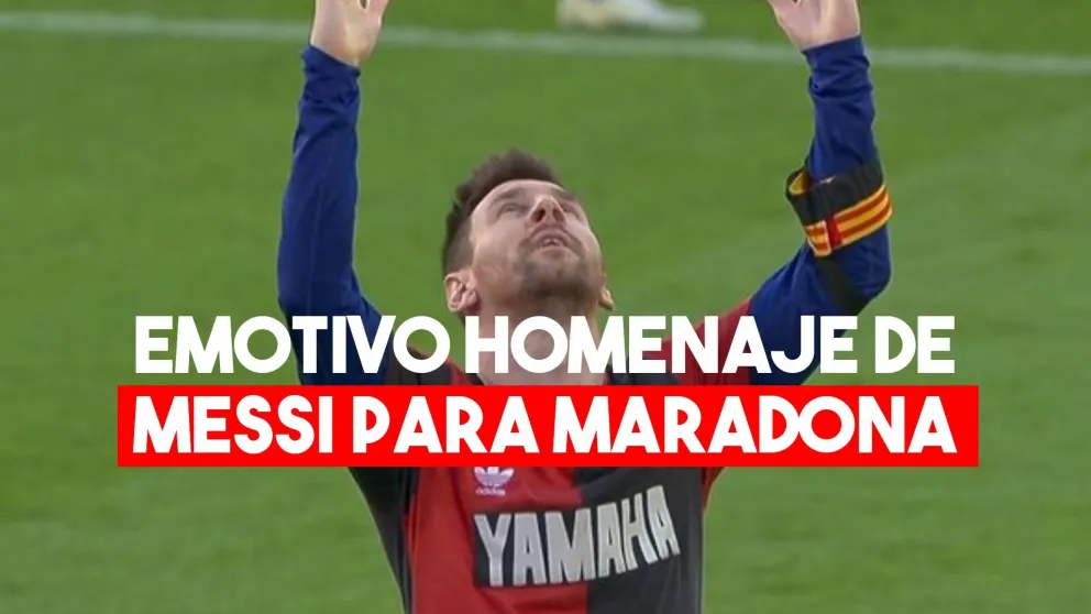 Messi hizo un gol y se lo dedicó a Maradona