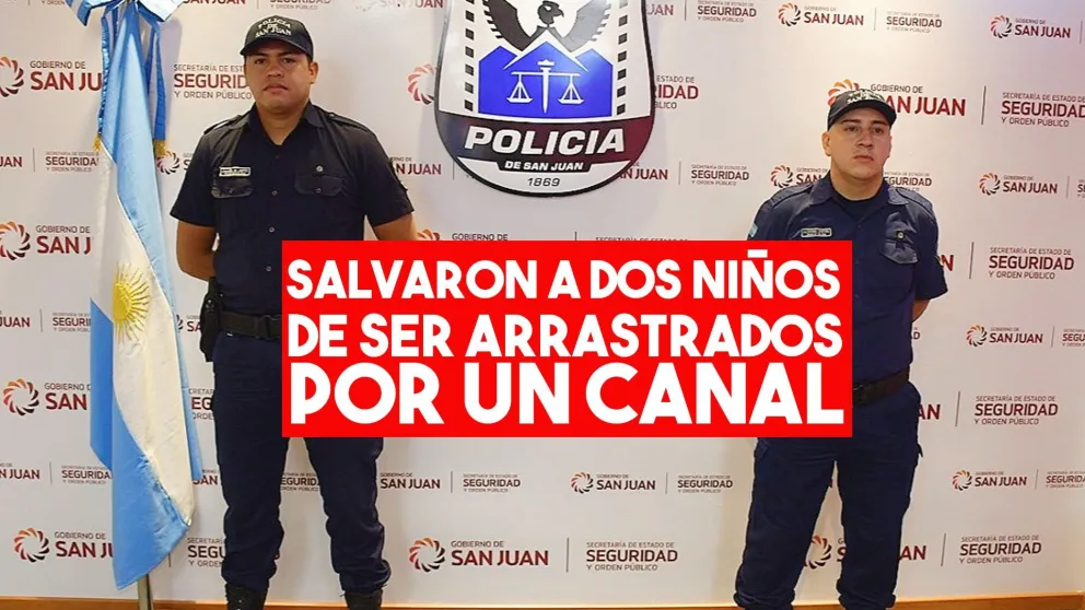 La policía salvó a dos niños de ahogarse en un canal