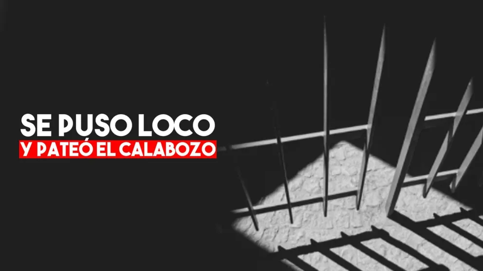 En un ataque de furia, un detenido pateó y rompió la puerta del calabozo