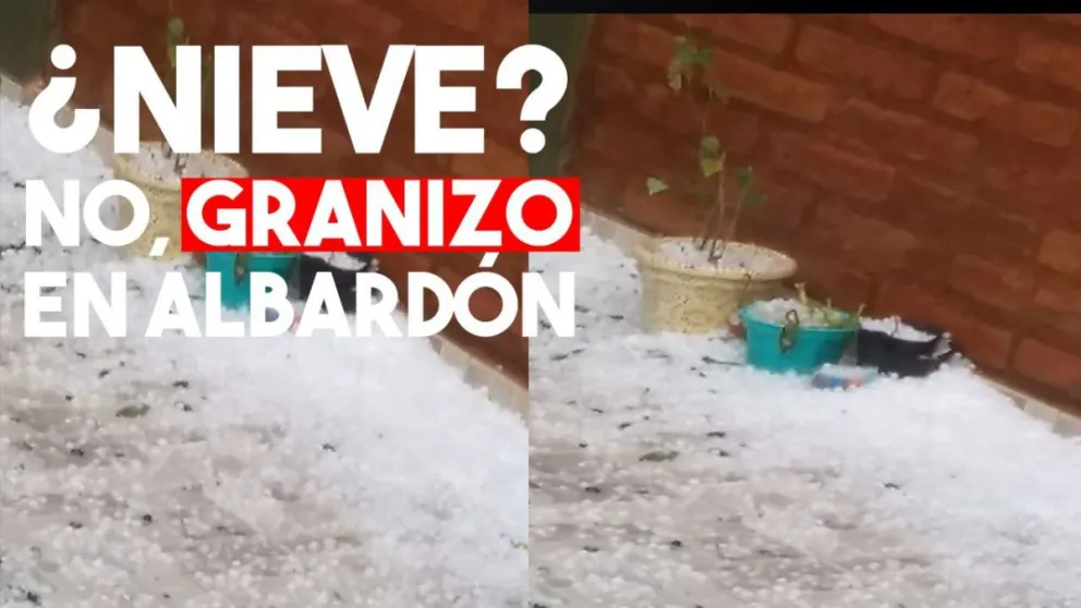 Granizo y lluvia en Albardón en la víspera de Navidad