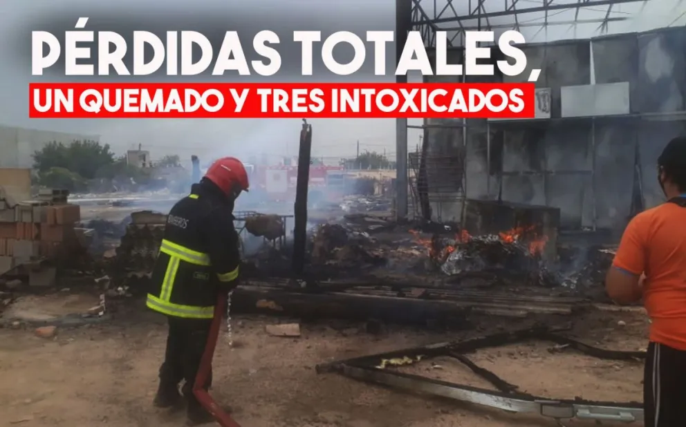 El dueño de la fiambrería de Chimbas sufrió quemaduras y hay tres intoxicados por el humo