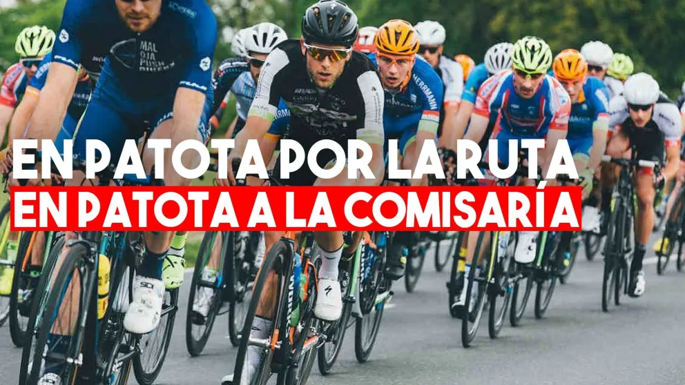 Un grupo de ciclistas terminó demorado por no circular en fila india