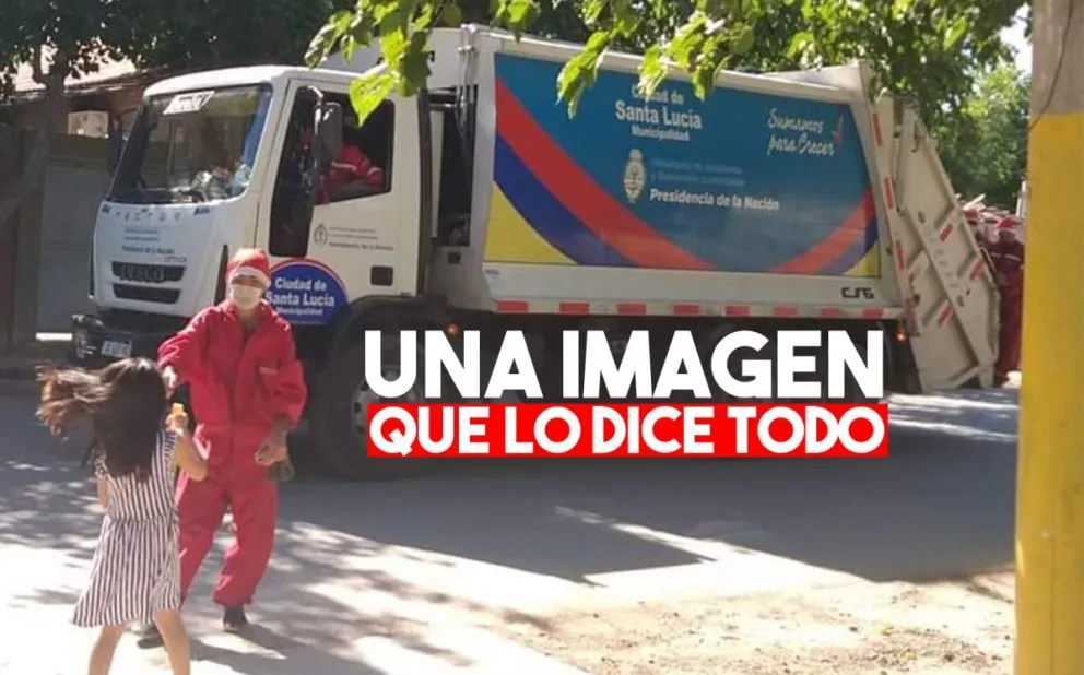 Santa Lucía: los recolectores de residuos fueron Papá Noel