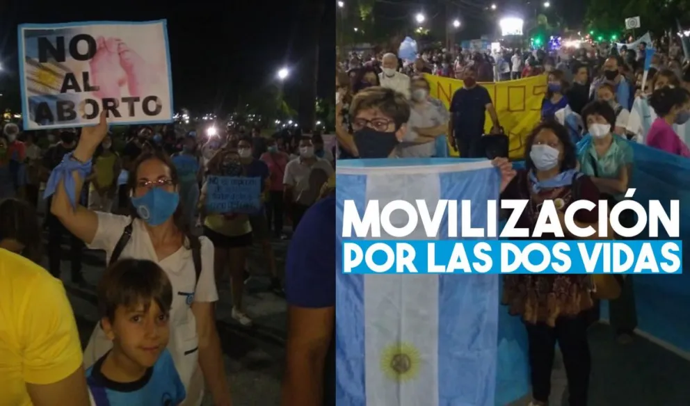 Marcha "celeste" en San Juan contra la legalización del aborto