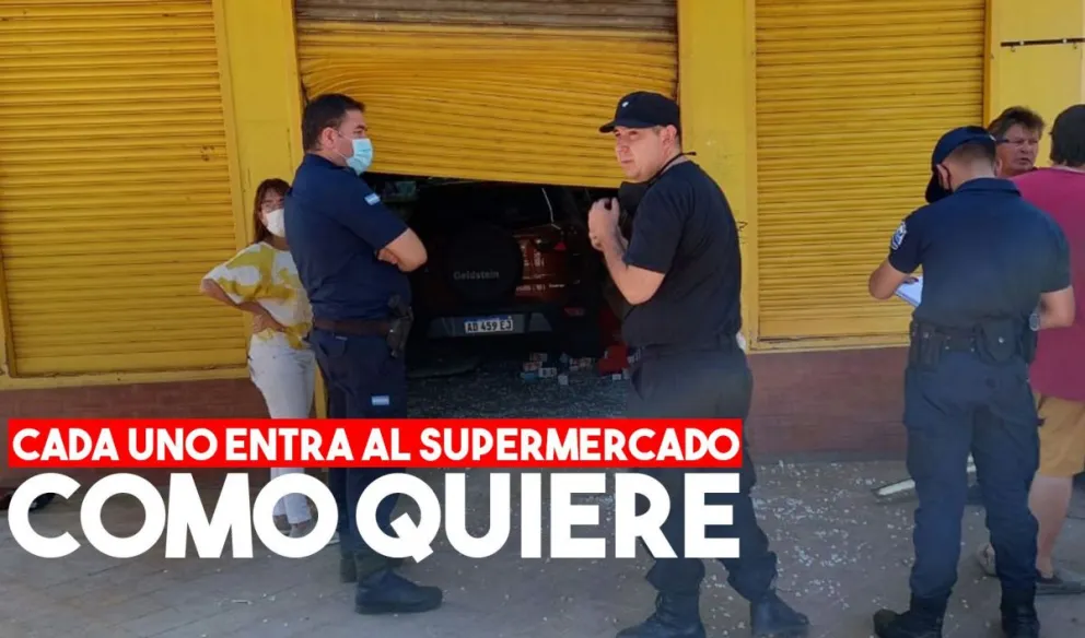 Una conductora de 17 años terminó incrustada en un supermercado