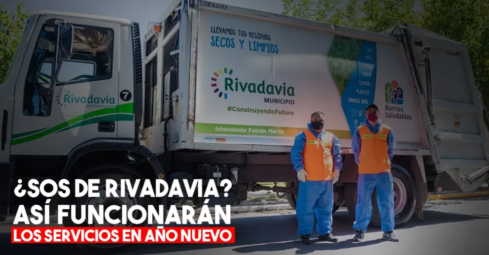Así funcionarán los servicios en Rivadavia durante el primer día del año