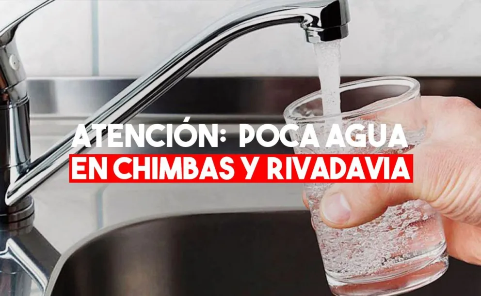 Habrá cortes de agua en Rivadavia y  Chimbas