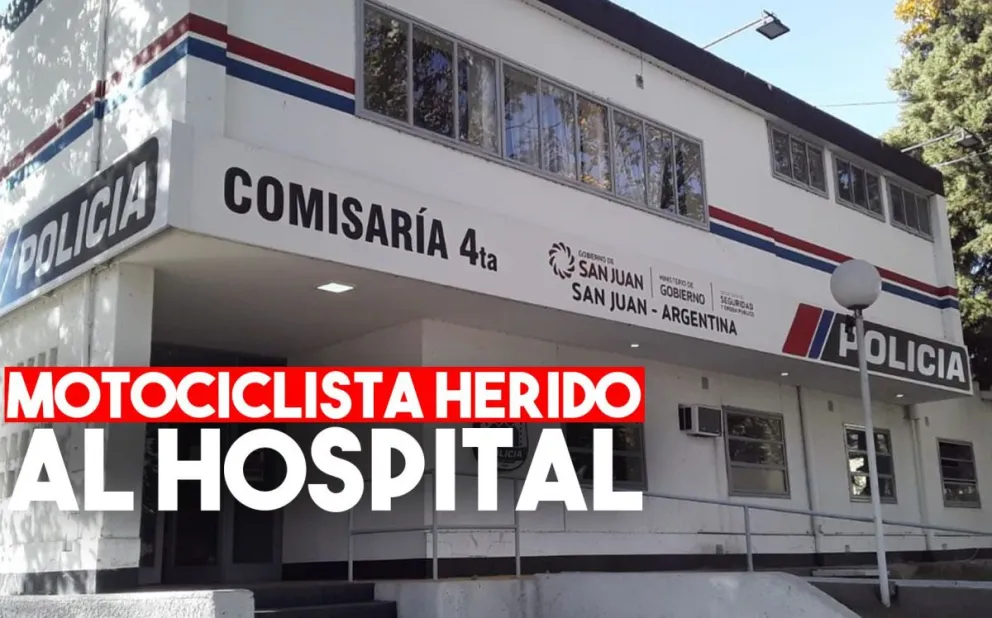 Un motociclista de 24 años chocó contra un auto y terminó en el hospital