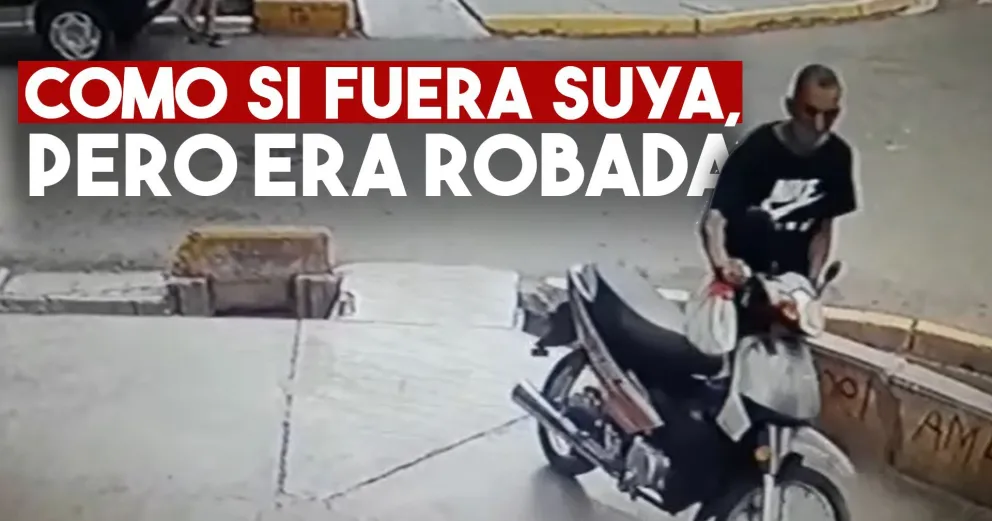 Un delincuente quedó captado por las cámaras tras robar una moto